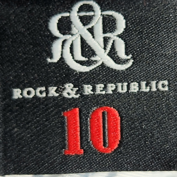 Rock & Republic Blue BERLIN Style Studded 5 Pocket Denim Blue Jeans Size 10S - Picture 9 of 12